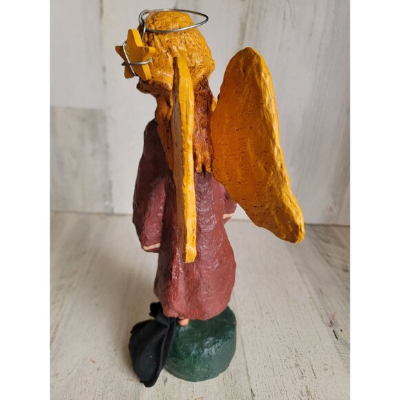 Folk art angel cherub statue primitive memories star religious Xmas figure decor - Picture 6 of 9